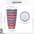 thumbnail image 4 of Fotbe USA Colors Stripes Pattern 20 oz Tumbler Stainless Steel Vacuum Insulated Coffee Ice Cup Double Wall Travel Flask Leak-proof Coffee Cup-Straw Three-piece Set, 4 of 8