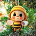 thumbnail image 5 of WMGHA Christmas Ornaments Cute Bee Tree Decorations, Holiday Tree Decorations, Festive Ornaments, Xmas Party Supplies, 2D Acrylic Christmas Festival Bee Sign Art Crafts Home Hanging Decor‌, 5 of 5