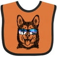 thumbnail image 3 of Inktastic Siberian Husky Sketch Portrait with Sunglasses Boys or Girls Baby Bib, 3 of 4