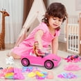 thumbnail image 5 of ZITA ELEMENT 78 Pcs 11.5 Inch Doll Pink Convertible Car Playset, Dress up for Kids Including 11.5 in Girl Doll, Toy Car, 1 Fancy Dress, 3 Regular Dress, 1 Fashion Dress, 71 Accessories, 5 of 7