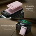 thumbnail image 6 of Magnetic 2 in 1 Detachable for iPhone Air, Case with Card Holder, for Women Men PU Leather RFID Blocking Flip Kickstand Credit Slots Slim Phone Cover for iPhone Air, Pink, 6 of 12