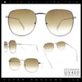 thumbnail image 2 of Womens Nerdy Oversized Rectangle Metal Rim Fashion Sunglasses Silver - Brown, 2 of 8