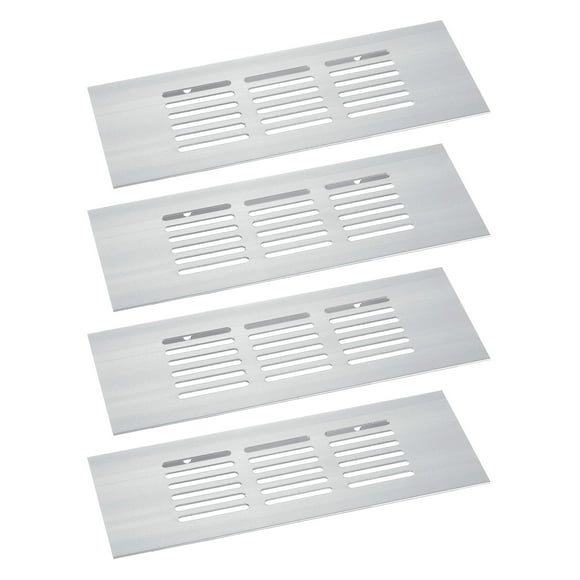 Unique Bargains Air Vents Cover, 4Pcs 150 x 60mm - Aluminum Alloy Mesh Air Return Vent Cover, Louvered Ventilation Grille(Silver)