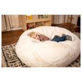 Oversized White Furry Bean Bag Chair for Kids and Adults