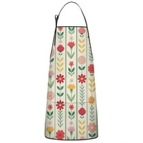 Pioneer Flower Floral Print Pattern Apron-Garden Aprons for Women with Pockets-Cotton Linen Waterproof Kitchen Cooking Gardening Aprons Adjustable for Kitchen,Cooking,BBQ and Salon 33x27 Inch