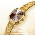 thumbnail image 3 of BERNY Small Gold Watches for Women, Dainty Luxury Diamond Dial, Stainless Steel Bracelet Watch, Fashion Ladies Analog Quartz Watch, Minimalist Waterproof Womens Wristwatch Gifts (Red), 3 of 15