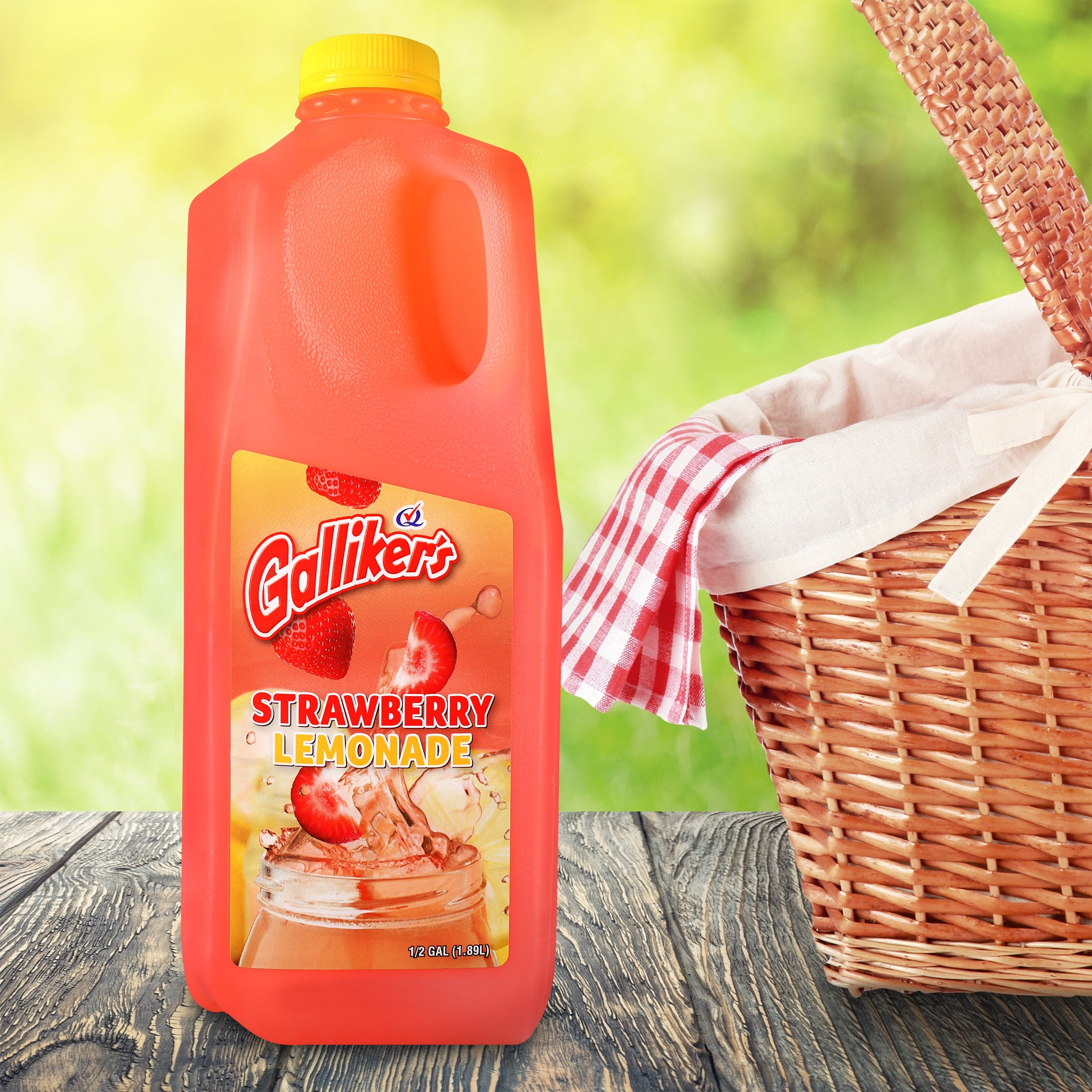 Galliker's Strawberry Lemonade Drink, Half Gallon, 64 oz, Plastic Jug