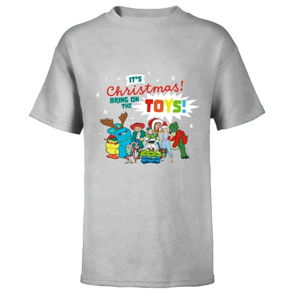 Disney Pixar Toy Story 4 It’s Christmas Bring On The Toys Standard - Short Sleeve T-Shirt for Kids – Customized-Athletic Heather
