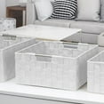 thumbnail image 4 of Sorbus Storage Box Woven Basket Bin Container Tote Cube Organizer Set Stackable Storage Basket Woven Strap Shelf Organizer Built-In Carry Handles (White), 4 of 7