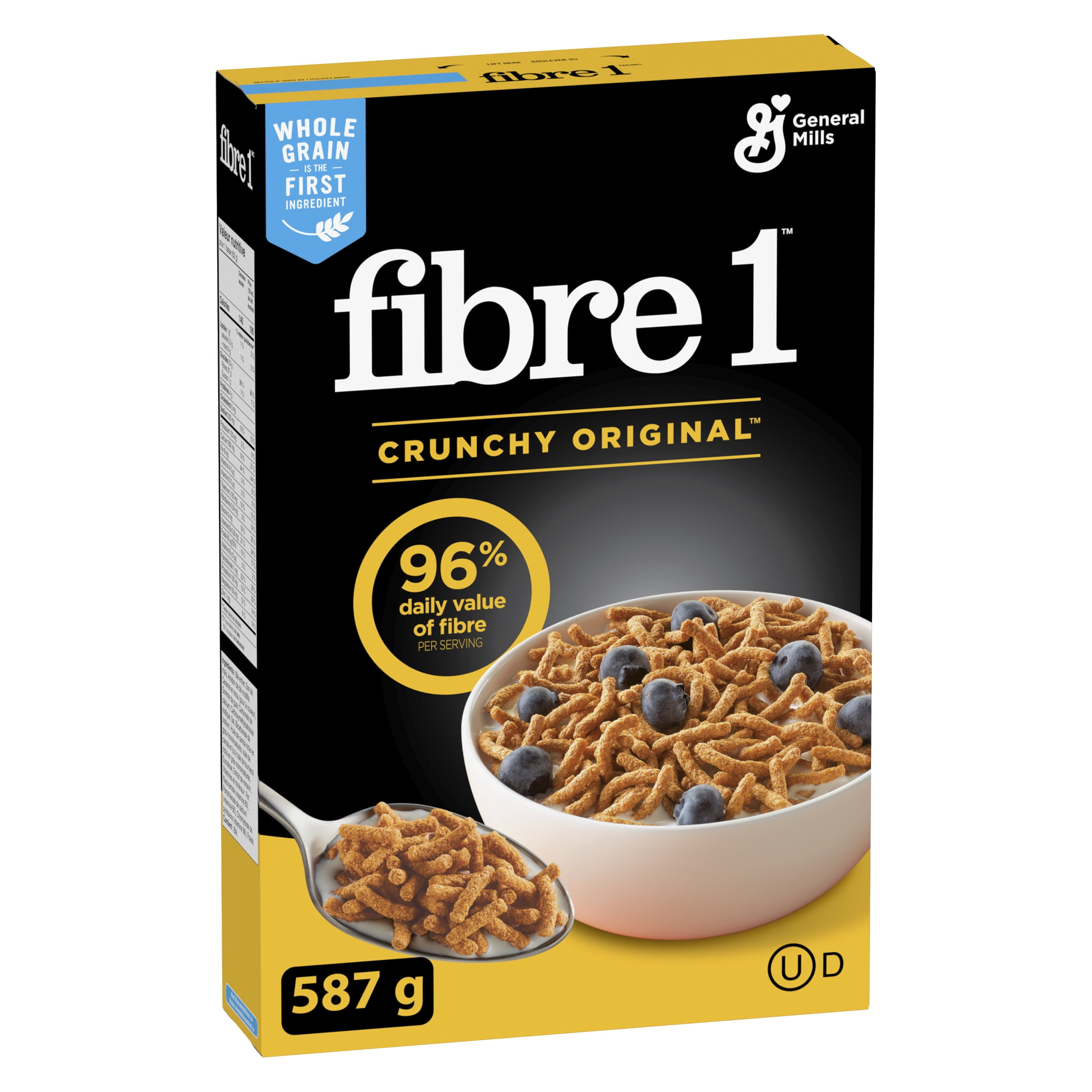 Fibre Un, Croquante Originale, Céréales pour le Petit-Déjeuner Riches en Fibres et en Grains Entiers , 587 g