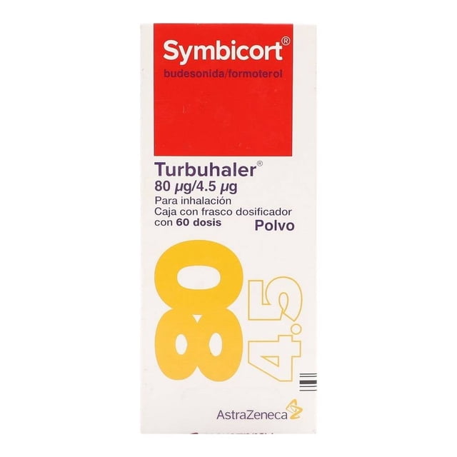 Symbicort Turbuhaler Budesonida 80 µg, Formoterol 4.5 µg para inhalación polvo 60 dosis
