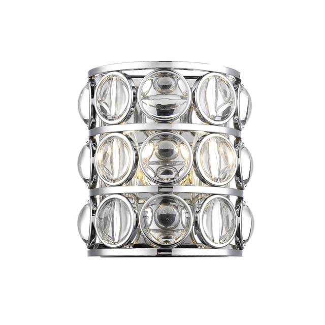 Z-Lite Eternity 2 Light Wall Sconce Chrome Frame Clear Crystal Accents