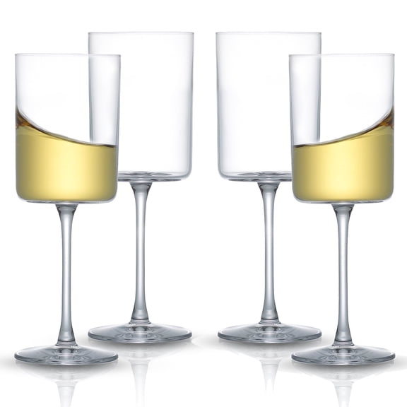 JoyJolt Claire Stemmed White Wine Glasses Set of 4