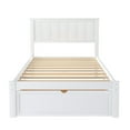 thumbnail image 5 of Veryke Wooden Twin Platform Bed Frame with Headboard and Under-bed Drawer, White, 5 of 10