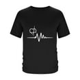 thumbnail image 4 of VBTAPA Valentine's Day T-shirts for Men Heartbeat Graphic Tees Short Sleeve Casual Summer Tops Black L, 4 of 6