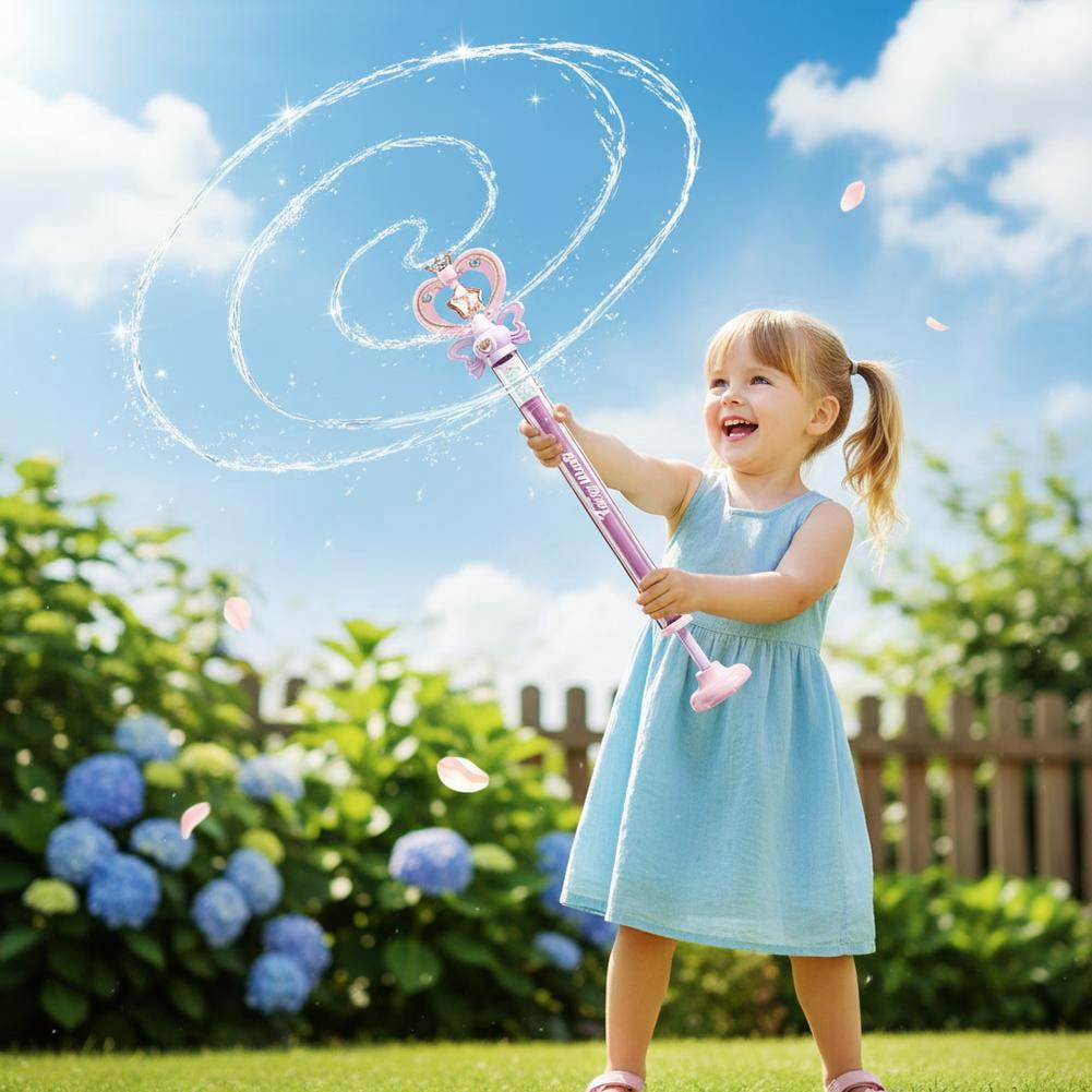 Water Wand, Firework Water Squirter, Summer Gadgets, Pastel Pink Purple Princess Magic, Crown Star Bow Decor Handheld Water Blaster Toy