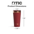 thumbnail image 5 of RTIC 18 oz Ceramic Lined Insulated Happy Hour Pint Tumbler, Leak Resistant Lid, Soft-Touch Exterior, Black Cherry, 5 of 8