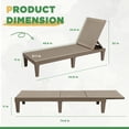 thumbnail image 4 of Devoko Set of 2 Outdoor Patio Chaise Lounge Chairs, Rattan Style, Multi-angle Adjustable Back, Light Brown, 4 of 7