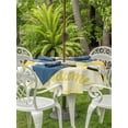 thumbnail image 3 of Outdoor Tablecloth with Umbrella Hole for Patio/Picnic/Party/Camping, Lemon Gnomes Waterproof Table Cloth Round Cover Washable, Summer Botanical Fruit Yellow Buffalo Plaid (Dia 60"), 3 of 8