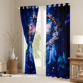 thumbnail image 3 of Castle Fairy Female Men Adults Bohemian Feather Dreamcatcher Black Out Curtains,Floral Flowers Butterfly Curtains Pack of 2 (42x63 Each),Exotic Style Bedroom Curtains,Ultra Soft Home Decor, 3 of 6