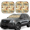 thumbnail image 6 of Kdxio 70s Hippie Style Print 2-Piece Sun Shade Front Windshield - Foldable Car Front Window Sunshades For Most Sedans Suv Truck, 6 of 6