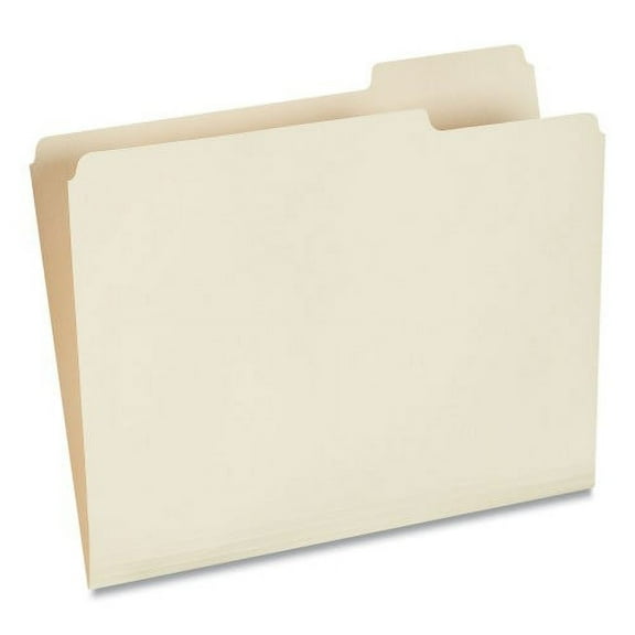 Top Tab File Folders, 1/3-Cut Tabs: Right Position, Letter Size, 0.75" Expansion, Manila, 100/Box