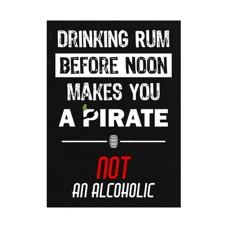 Hockey Bar Sign - Drinking Rum Before Noon Makes You A Pirate Not An Alcoholic Print Keg Barrel Picture Fun Drinking Humor Bar Sign Alu