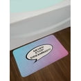 thumbnail image 2 of Quote Bath Mat, Retro Never Stop Dreaming Pop Art Thinking Bubble Ombre Digital Polka Dots Motivation, Non-Slip Plush Mat Bathroom Kitchen Laundry Room Decor, 29.5 X 17.5 Inches, Blue Pink, Ambesonne, 2 of 2