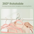 thumbnail image 2 of LEDREM 50-Pack Heavy-Duty Slim Plastic Coat Hangers with Non-Slip Grips, 360° Swivel Rose Gold Hooks, Space-Saving Design for Jackets, Pants & Delicates ,Light Pink, 2 of 5