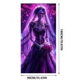 thumbnail image 3 of Halloween Decorations Door Cover, Large Scary Creepy Door Banner Bathroom Porch Door Backdrop House Halloween Party Decoration, 35*71 In Purple, 3 of 8