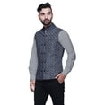 thumbnail image 2 of Atasi Marriage Ethnic Coat For Men Printed Nehru Jacket Mens Bandhgala Casual Vest Jacket-Small, 2 of 3