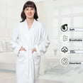 thumbnail image 2 of GOLD TEXTILES Premium Terry Cloth Robes for Women Lightweight Long Bathrobe, Adjustable Towel Robe Belt with Collar Long White Pack of 6, 2 of 6