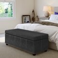 thumbnail image 2 of Simpli Home Kingsley Large Storage Ottoman In Distressed Black Vegan Faux Leather, 2 of 3