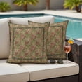 thumbnail image 4 of Pack of 2 Sage Green Boho Outdoor Pillow Covers Decorative, Waterproof Pillow Protector, Vintage Ethnic Tribe Abstract Art Floral Throw Pillowcases Accent Cushion Cases for Patio Couch Sofa 26"x26", 4 of 8