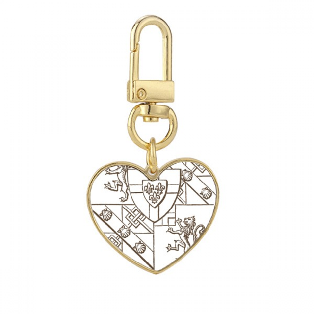 Llavero de metal en forma de corazón Unbranded ilustración escudo barroco