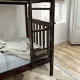 thumbnail image 4 of Plank+Beam Solid Wood Twin over Twin Bunk Bed with Ladder for Adults, No Box Spring Needed, 4 of 9
