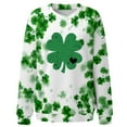 thumbnail image 2 of Xuyuer St. Patrick's Day Sweatshirts for Women Shamrock Shirt Clover Printed Irish Gift Casual Loose Long Sleeve Fit Tops, 2 of 5