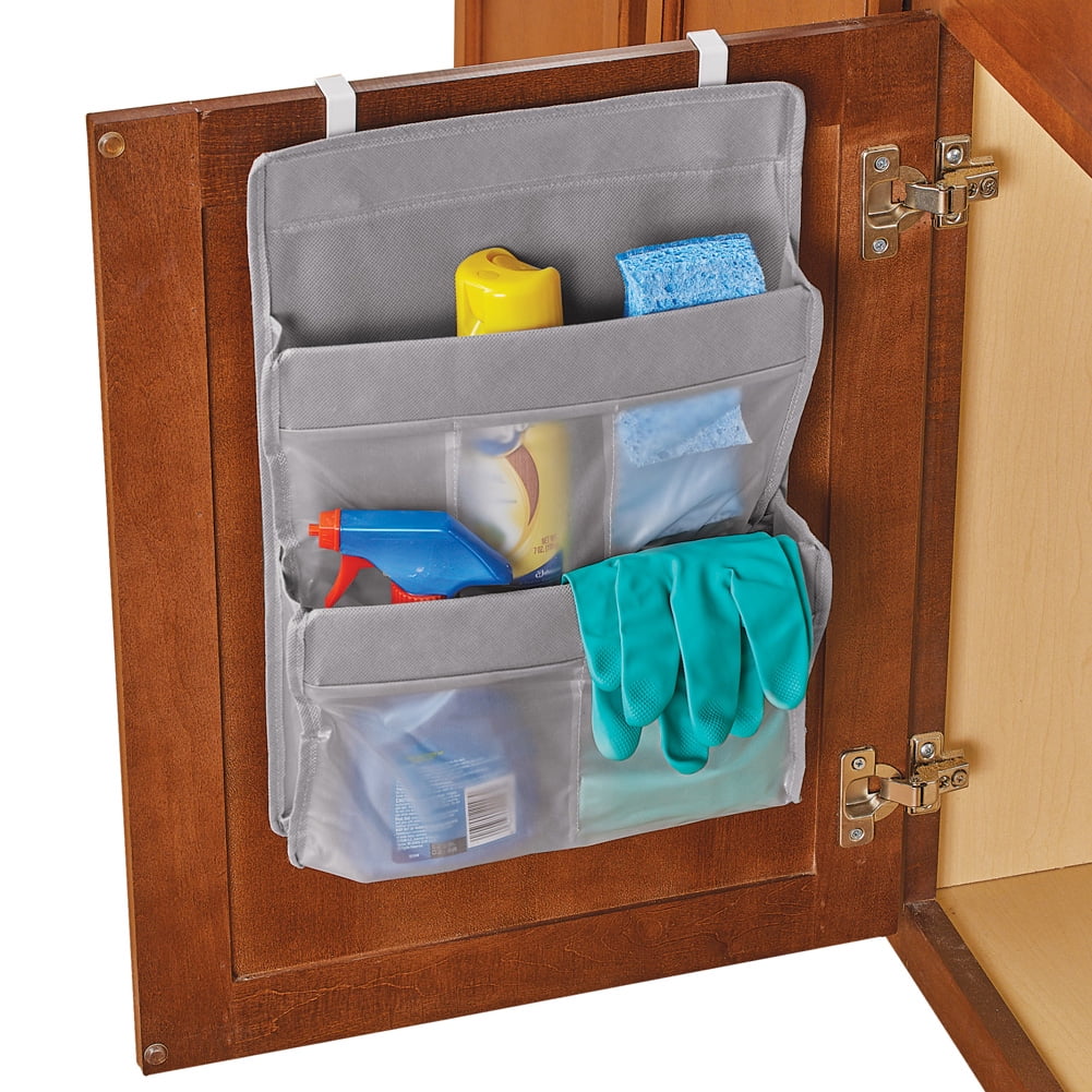 Hanging Cabinet Door Organizer With Over The Door Hooks Large Folding Pockets Walmart Com