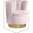 thumbnail image 3 of Meridian Furniture Lily Pink Velvet Swivel Accent Chair, 3 of 7