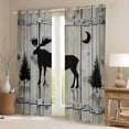thumbnail image 2 of Manfei Safari Moose Black Out Curtains,Jungle Animal Deer Curtains Pack of 2 (42x63 Each),Black Gray Bedroom Curtains For Boys Teens,Microfiber Bedroom Decor, 2 of 6