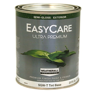 EasyCare SGWT-QT Ultra Premium WeatherAll Exterior Latex House Paint, Semi-Gloss Tint Base, 1 Qt. - Quantity 1