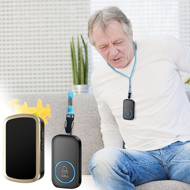 Wireless Doorbell, Digital Music Doorbell, 60 Ringtones, 5 Volume Levels, 300M Range, LED Flash, Pager Function, for Home, Office, Elderly
