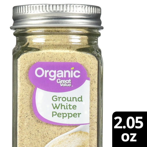Great Value Organic Ground White Pepper, 2.05 oz