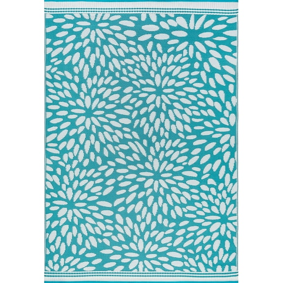 Tayse Sunset Area Rug SUN1101 Transitional Aqua Leaves Vibrant 7' 10" x 10' 2" Rectangle