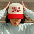 thumbnail image 3 of COOL IT, COWBOY Embroidered Trucker Hat, Bold Western Style Snapback Cap, Adjustable Fit Funny Statement Hat for Summer, Country Concerts, and Everyday Looks, 3 of 5