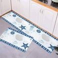 thumbnail image 3 of Kitchen Rugs and Mats,Nautical Blue Starfish Coastal Coral 2 Piece Anti Fatigue Area Runner Rug Set Comfort Standing Floor Mat,Summer Beach Shells Retro Letter Non Slip Absorbent Doormats for Laundry, 3 of 6