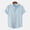 Light blue, variant on Spring Tops for Women Mens Tops Men's Lapel Pocket Button Solid Cotton Linen Short Sleeve Shirt