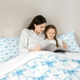 thumbnail image 4 of Manfei Blue Bowknot Bedding Comforter Set 7pcs for Girls, Watercolor Bow-Tie King Bedding Sets, Princess Bow Knot Bed Sheets, Breathable Home Decor, 4 of 8