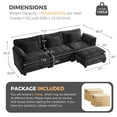 thumbnail image 3 of CDCASA L Shaped Couch Set, 3-Seater Modular Sectional Sofa with Movable Ottoman, Deep Seat Couches and Sofas for Living Room, Comfy Cloud Couch with Detachable Cushions, Chenille Black, 3 of 12