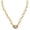 Gold-Heart Chain/Rect 3 Bead CH, variant on Carabiner Charm Holder Necklace for Women by Ginger Lyne Heart Link Chain 18KT Gold Plated Stainless Steel 18-20"